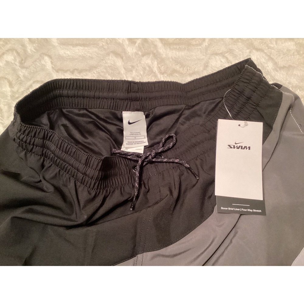 Nike Swim Mens Colorblock Board Shorts Black Grey  Size Large Tall NWT - Picture 4 of 5